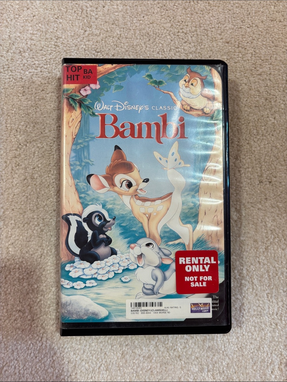 Disney Bambi VHS Cover Art - Blue, Red, Brown, White